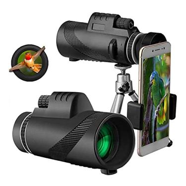 Imagem de Telescópio 40X60 Monocular Power HD com suporte para smartphone e tripé à prova d'água BAK4 IPX7 para observação de pássaros, acampamento ao ar livre, observação da lua