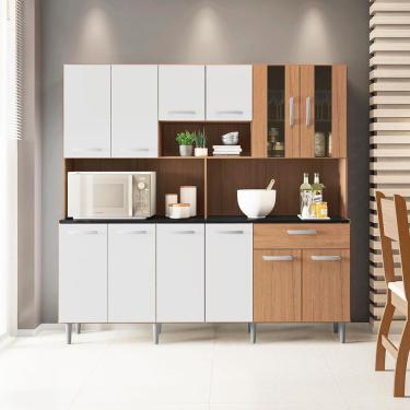 Imagem de Cozinha Compacta Poliman Móveis Clara com 12 Portas e 1 Gaveta - 180cm de largura