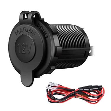 Imagem de Soquete para isqueiro de cigarro carro motocicleta marinha ATV RV isqueiro soquete tomada 12V impermeável tomada por ZHSMS