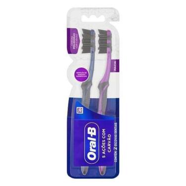 Imagem de Escova Dental Oral B Complete Charcoal 5 Ações Com Carvão 2 Un