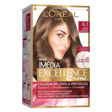 Imagem de Tintura Creme Imédia Excellence L`oréal Louro Escuro Acinzentado 6.1 Kit