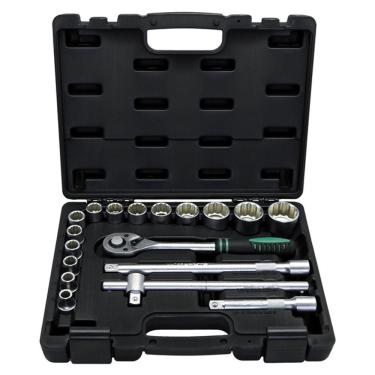 Imagem de Kit Chave Catraca Soquetes 1/2 10 a 32mm Aço CR-V 18 Peças 135779 Stels