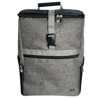 Imagem de Mochila Termica Cinza Bebidas Alimentos Praia Piquenique