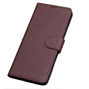 Imagem de GSYH Capa para iPhone 13 Pro Max/13 Pro/13/13 Mini, capa carteira de couro legítimo com capa de TPU à prova de choque slot para cartão Kickstand capa flip protetora magnética, marrom, 13pro 15,1 cm