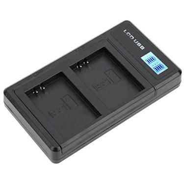 Imagem de Mini carregador de bateria de câmera, portátil LCD Dispaly Sreen USB Interface Câmera Carregador duplo para bateria de câmera LP-E12