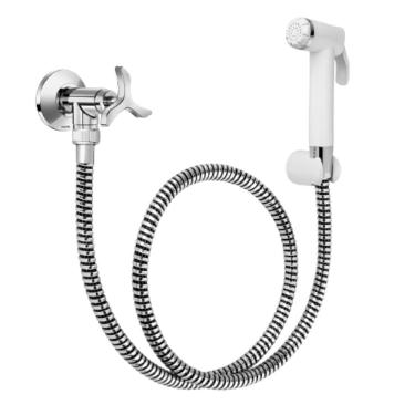 Imagem de Ducha Higiênica Íntima Com Registro Cromado Nova Pertutti Gatilho Branco 1/4 Volta DN15 Docol