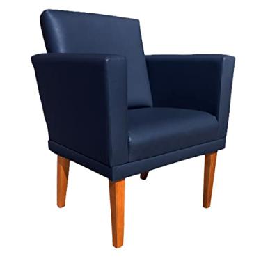 Imagem de Poltrona Decorativa Para Clínica e Recepção - Berlim (Suede Azul Marinho)