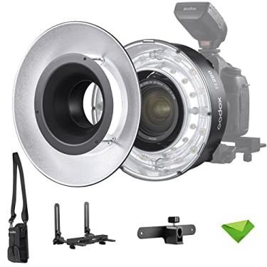 Imagem de Godox R200 Ring Flash Head para AD200 AD200 Pro 5800±200K 200Ws com Lâmpada de Modelagem Macro Flash para Câmeras DSLR para Retrato, Casamento, Fotografia Macro, etc com Refletor Godox RFT-25S