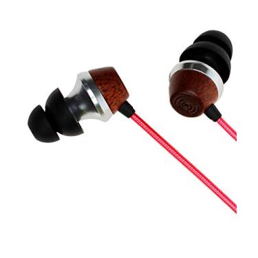 Imagem de Symphonized ALN 2.0 Fones de ouvido intra-auriculares de madeira genuína com isolamento de ruído | Fones de ouvido com tecnologia inovadora de escudo e microfone (vermelho lava)