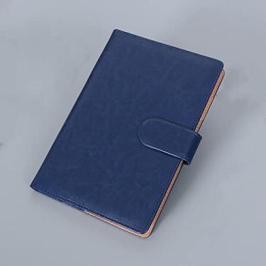Imagem de A5 PU Couro Escritório Notebook Negócios Papelaria Papel Diário Bloco de Notas Agenda Material Escolar, Azul