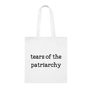 Imagem de Sacola patriarquia, sacola de lágrimas do patriarcado, presente do patriarcado, bolsa de ombro patriarcado, bolsas reutilizáveis do patriarquico, ideia de de Natal, Branco