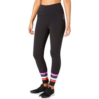 Imagem de Meia-calça feminina listrada Reebok (Caviar, PP)