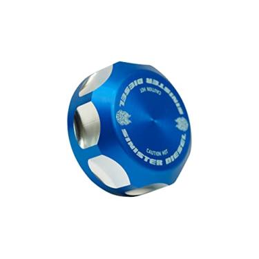 Imagem de Tampa de garrafa Degas/Tampa do reservatório de refrigerante da Sinister Diesel | Tampa de garrafa azul Degas para Powerstroke 1994-2016 substitui peça # 9C3Z-8101-B