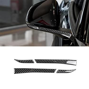 Imagem de JEZOE Decalque de acabamento de cobertura de espelho retrovisor de fibra de carbono, para Ford Mustang 2015 2016 2017 2018 2019 2020 Acessórios exteriores do carro