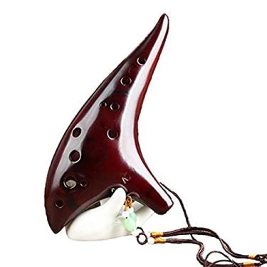 Imagem de Instrumento Musical De Cerâmica Ocarina De 12 Furos Profissional Alto C Fumado Tenor Ocarina Amante Da Música Iniciante iniciantes ocarina (Color : 02)