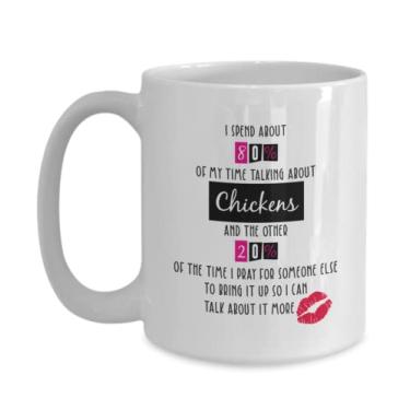 Imagem de SpreadPassion Caneca de café de galinhas, presentes de galinhas, presentes para amantes de galinha, acessórios de galinha para amantes de frango, presentes engraçados de galinha, coisas de frango, ideia de presente de aniversário de Natal
