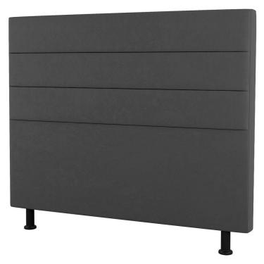 Imagem de Cabeceira Solteiro Malik 90cm Suede Cinza Escuro