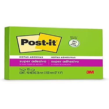 Imagem de Post-it, 3M, Bloco de Notas Super Adesivas, Verde Limeade, 76mm x 102mm, 90 folhas