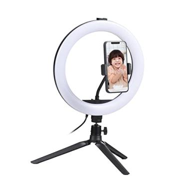 Imagem de Ring Light LED de 10 polegadas Iluminação para videoconferência 3 modos de iluminação 11 níveis de brilho ajustável Alimentado por USB com tripé de mesa + Suporte de telefone flexível + Adaptador de