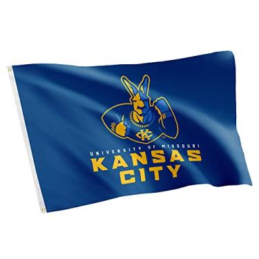 Imagem de Canguru umk Desert Cactus University of Missouri-Kansas City Cangurus NCAA 100% Poliéster Interno Externo 3 pés x 5 pés Bandeira