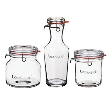 Imagem de Set Jarra 1L/Pote 750Ml/Pote 1,5L Lock Eat, Luigi Bormioli, 1048