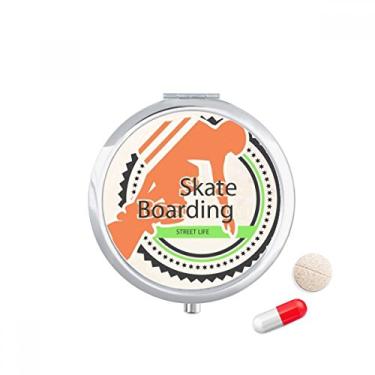 Imagem de Estojo de comprimidos de ilustração para esportes de inverno, skate, placa, atletas, bolso para medicamentos, caixa de armazenamento