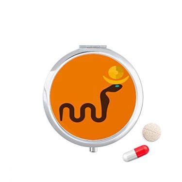 Imagem de Porta-comprimidos com padrão abstrato de cobras do Egito Antigo Caixa de armazenamento de medicamentos