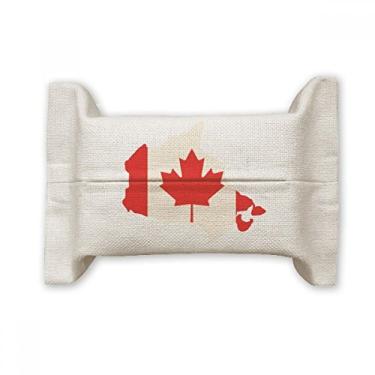 Imagem de Bolsa de linho de algodão com símbolo de folha de bordo vermelho bandeira do Canadá