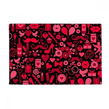 Imagem de DIYthinker Tapete antiderrapante para porta de banheiro e banheiro com corações rosa preto