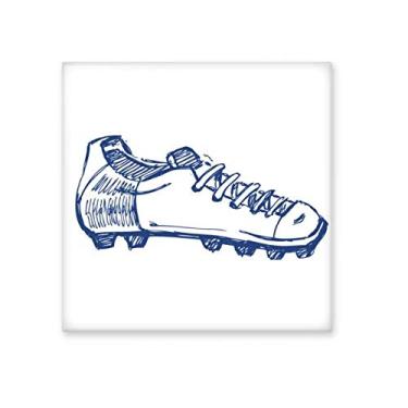 Imagem de Sapatos de futebol de desenho animado padrão azul azulejo de cerâmica brilhante decalque pedra adornada tijolo vitrificado