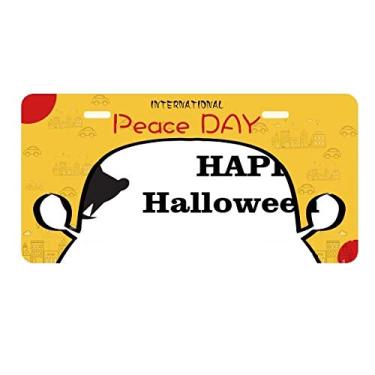 Imagem de DIYthinker Placa de carro Happy Ghost Fear Halloween para decoração de carro Dia da Paz