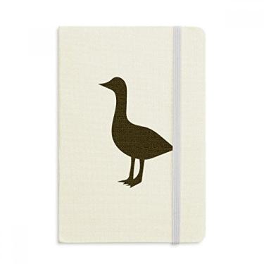 Imagem de Caderno com desenho de animal fofo de ganso preto oficial de tecido capa dura diário clássico