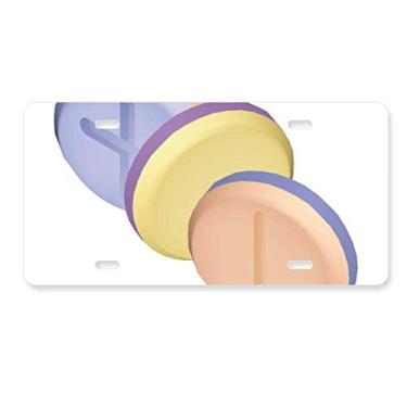 Imagem de DIYthinker Produtos de cuidados de saúde, estampa de comprimidos, ilustração, placa de licença decoração de aço inoxidável para automóveis