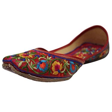Imagem de Stop n Style Punjabi Jutti Mojari Shoes Rajasthani Jutti Khussa Shoes Jutti Shoes Jutti Online, Vermelho, 36