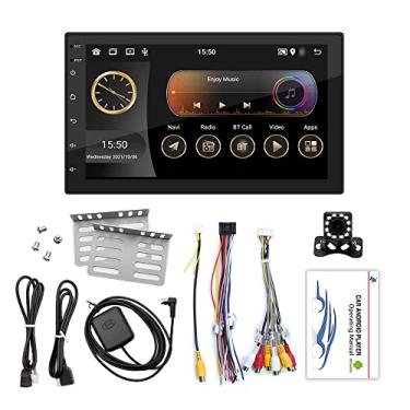 Imagem de Chusui Android 11 Car Stereo Double Din Navegação GPS Rádio FM com tela sensível ao toque de 7 polegadas Suporte WIFI/AUX/U-Disk/Telefone Link/Chamadas mãos-livres/Imagem reversa/Controle do volant CX