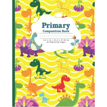 Imagem de Primary Composition book: Dinosaur Pattern Primary Composition Notebook Draw and Write Primary Story Journal For Kindergarten and Pre-K Students, Primary Composition Notebook for boys and girls