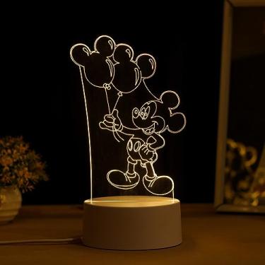 Imagem de PopLumos - Luminária led 3d, abajur de mesa, mickey balão
