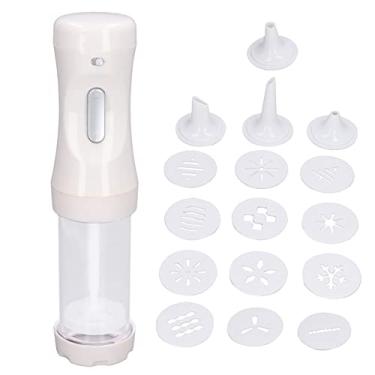 Imagem de OKJHFD Baking Ferramenta De Decoração, Cookies Elétricos Press Cake Maker Kit Com 9 Discos E 1 Dica De Gelo Para DIY Cookies Decoratin Para Home Cake Shop Fazendo E Cake Icing Bolo Decoração