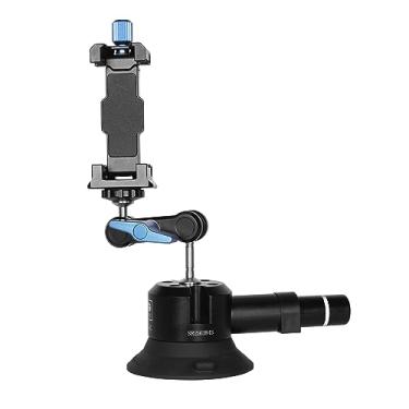 Imagem de Sirui Suporte de ventosa para câmera e telefone, ventosa a vácuo de bomba de ar com braço mágico, suporte de telefone, suporte de janela de para-brisa de cabeça dupla com rotação de 360° para GoPro,