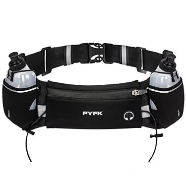 Imagem de PYFK Cintos de corrida com garrafas de água, cinto de hidratação para homens e mulheres, bolsa de corrida com suporte de garrafa de água, pochete serve para telefones de 17,8 cm, bolsa de cintura para