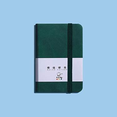 Imagem de BYBYCD Caderno portátil com bolso, bloco de notas, agenda, caderno de esboços, organizador de agenda, memorandos A6/A7, 96 folhas (A6, verde)