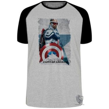 Imagem de Camiseta Sam Wilson Capitão América Falcão Soldado Invernal tamanho Infantil ou Adulto ou Plus Size