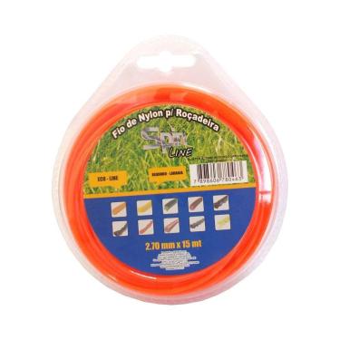 Imagem de Fio de Nylon 15 Metros 2,70mm Redondo para Roçadeira Spin Blister Vulcan Laranja