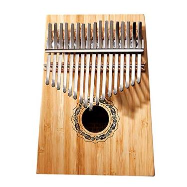 Imagem de Piano de polegar Kalimba de 17 teclas, instrumento de piano de dedo marimba, piano de dedo de bolso, com folheto de estudo de martelo de afinação de bolsa, melhor presente musical, (18 cm x 14 cm)