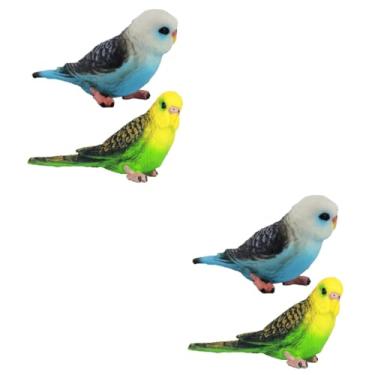 Imagem de Mipcase 4 Pçs Simulação Papagaio Simulação Artificial Pássaros Figuras De Pássaros Falso Beija-Flor Jardim Adereços Decorativos Decorações De Pássaros Mini Figura De Pássaro Plástico