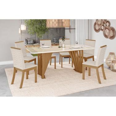 Imagem de Mesa de Jantar Adriana 200 C. Vidro 6 Cad. Isa Linho - Henn