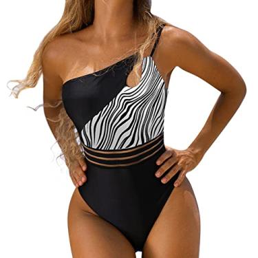 Imagem de Maiô feminino de uma peça, monoquíni grande, com controle de barriga, cintura alta, lindo biquíni de praia, Cinza, GG