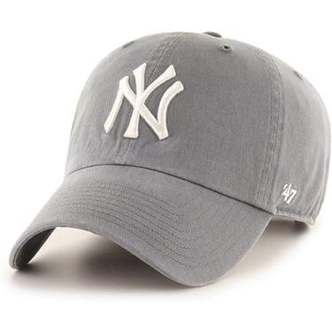 Imagem de Boné 47 MLB, unissex, adulto, cinza escuro, ajustável, tamanho único, New York Yankees, Tamanho �nica