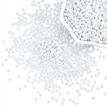 Imagem de PH PandaHall 2300 peças contas de vidro 3 mm redondas soltas espaçadoras contas pequenas pérolas imitação contas de cintura para brinco, colar, pulseira, acessório de cabelo Weeding Vail luvas vestidos, furo de 1 ~ 1,5 mm