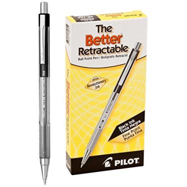 Imagem de PILOT Pilot: Caneta Esferográfica Retrátil Melhor, Tinta, Fina 0,70 Mm -:- Vendido Como 2 Pacotes De - 12 - / - Total De 24 Cada 12 Unidades (Pacote Com 1) Preto